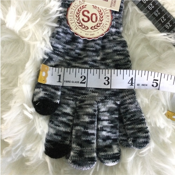 SO magic style knit gloves Woman's Juniors black ivory & Spacedye set - Picture 12 of 16